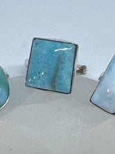 Square Larimar Ring size 9