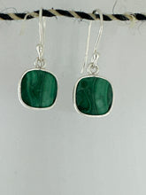 Malachite square earrings