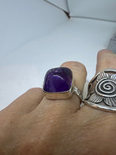 Iridescent square Amethyst Ring  Size 8