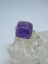 Iridescent square Amethyst Ring  Size 8