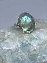 Magical faceted Labradorite Ring   Size 8