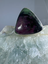 Ruby Zoisite triangle ring size 9