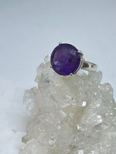 Soothing deep purple faceted Amethyst Ring  Size 8