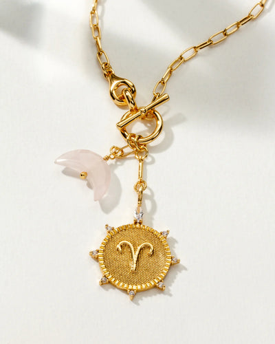 Luna Front Toggle Zodiac Necklace - Aries