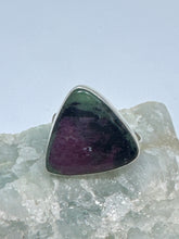 Ruby Zoisite triangle ring size 9