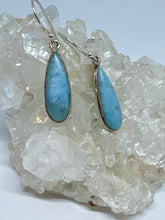 Larimar long drop earrings