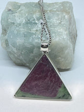 Ruby Zoisite triangle pendant