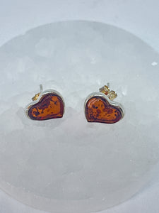 Amber Heart earrings