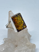 Baltic ocean green Amber Ring Size 8- 8.5