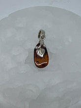 Small Amber Pendant with leaf design