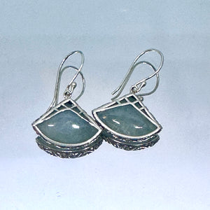 Aquamarine triangle earrings