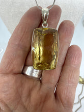 Large rectangle faceted Citrine pendant