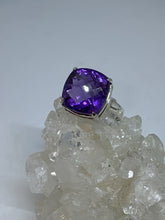 Deep purple Peaceful faceted Amethyst Ring  Size 8.5