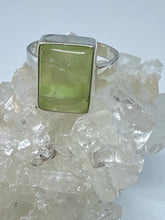Prehnite Heart full small rectangle Ring