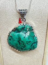 SALE ! Large raw Turquoise pendant