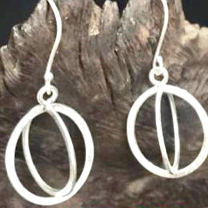 Double Circles - hill tribe silver earrings