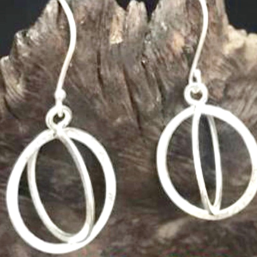 Double Circles - hill tribe silver earrings