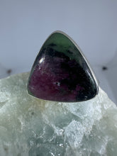 Ruby Zoisite triangle ring size 9