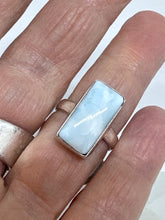 Small rectangle Larimar Ring size 7