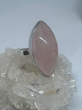 Rose Quartz statement Ring     Size 11