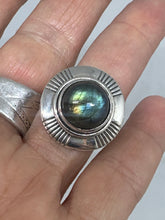 Round sunshine Labradorite Ring  Size 10