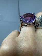 SALE Elegant faceted high setting  Amethyst Ring  Size 11