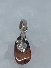 Small Amber Pendant with leaf design