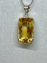 Large rectangle faceted Citrine pendant