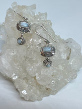 Larimar double gem drop earrings