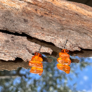 Amber nugget earrings