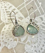 Aquamarine triangle earrings
