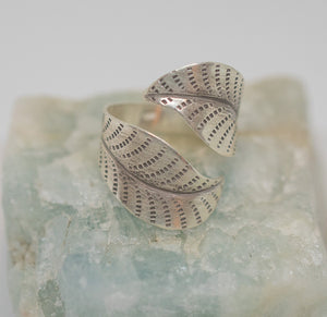 Leaf open front - Hill Tribe Silver Ring