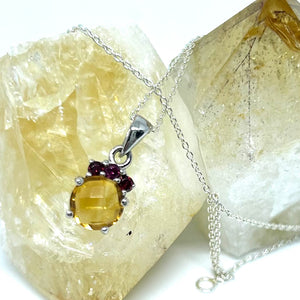 Citrine and Ruby pendant