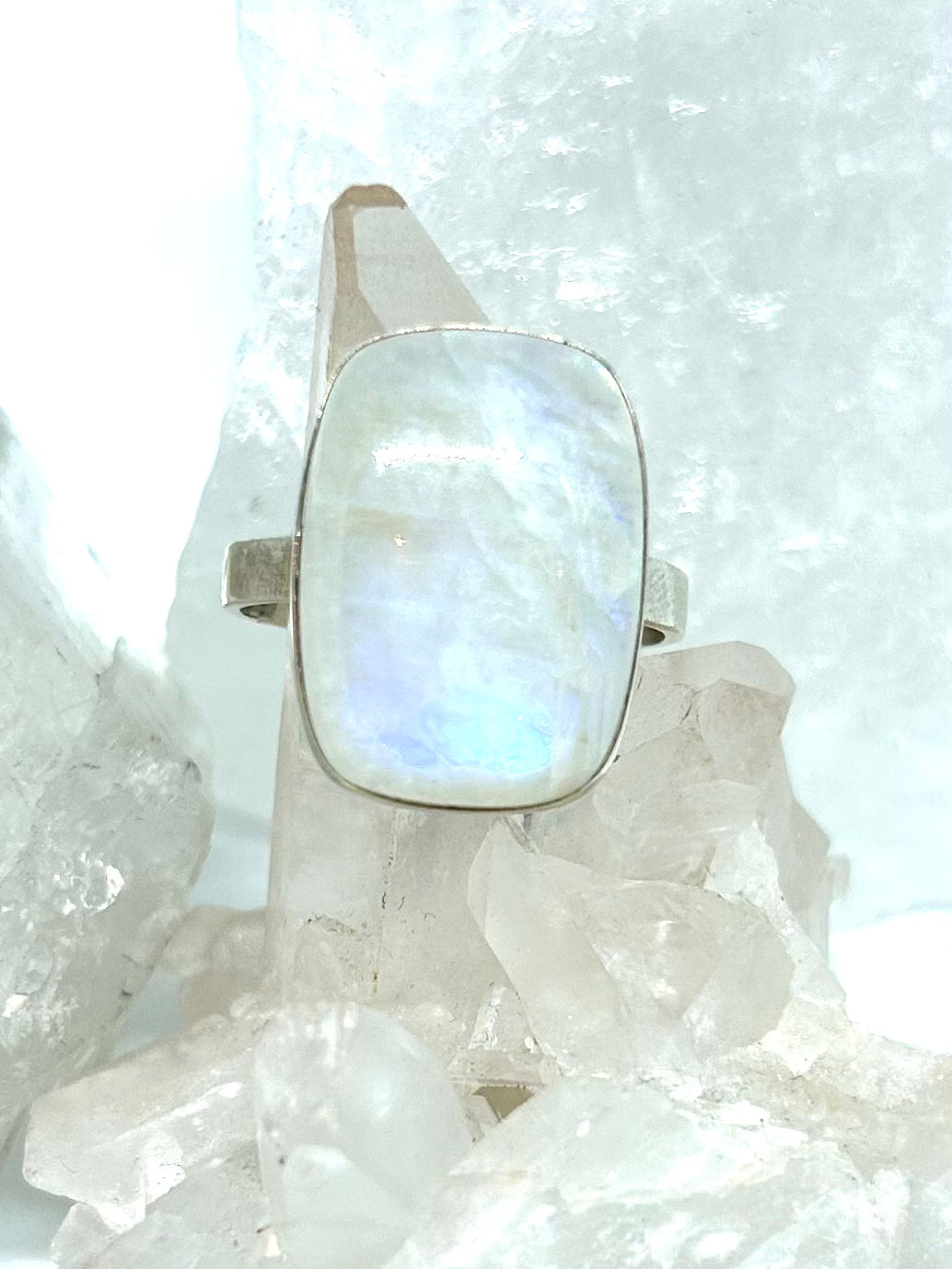 Elliptic Moonstone Ring