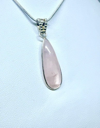 Compassionate Rose Quartz drop pendant