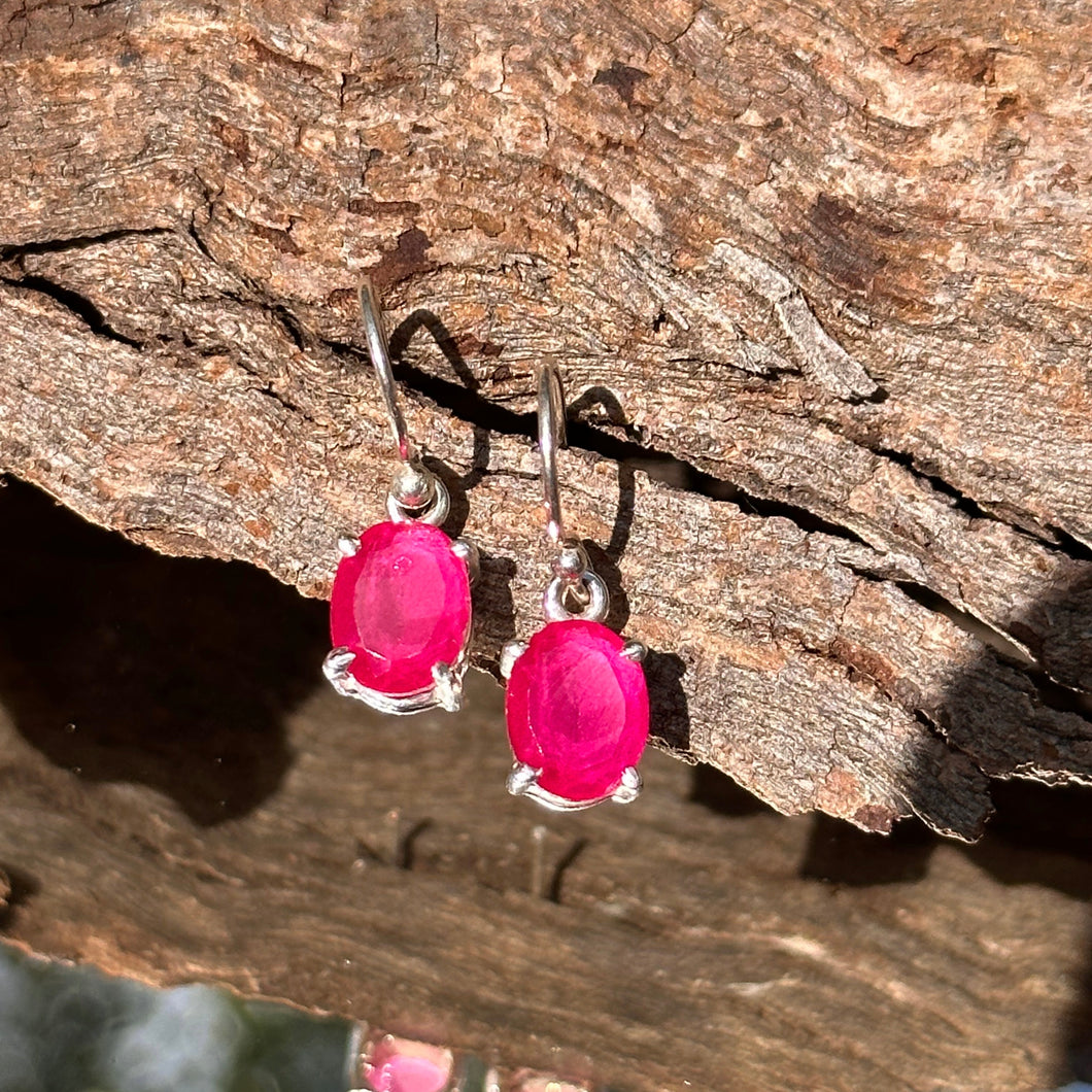 Ruby pink earrings