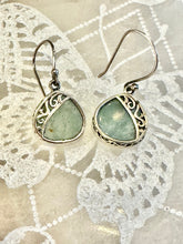 Aquamarine triangle earrings
