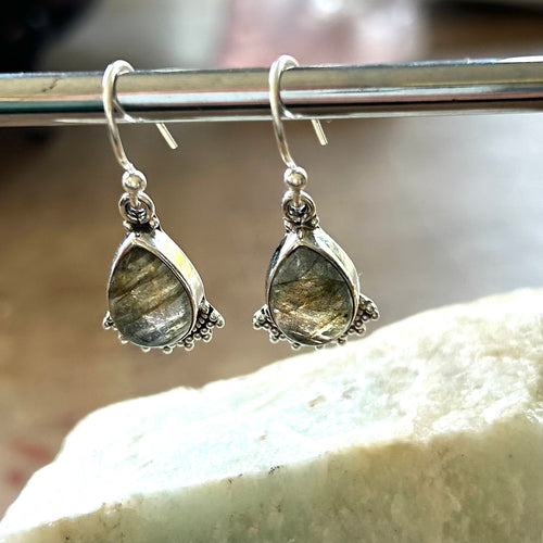 Labradorite Tear Drop Earrings