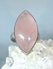 Rose Quartz statement Ring     Size 11