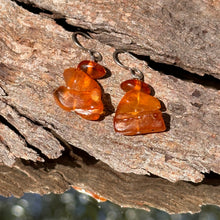 Amber nugget earrings