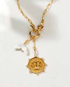 Luna Front Toggle Zodiac Necklace- Libra