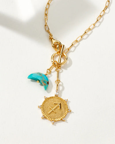 Luna Front Toggle Zodiac Necklace- Sagittarius