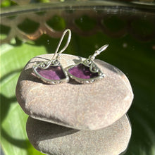 Amethyst triangle earrings