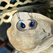 Lapis lazuli crescent moon earrings