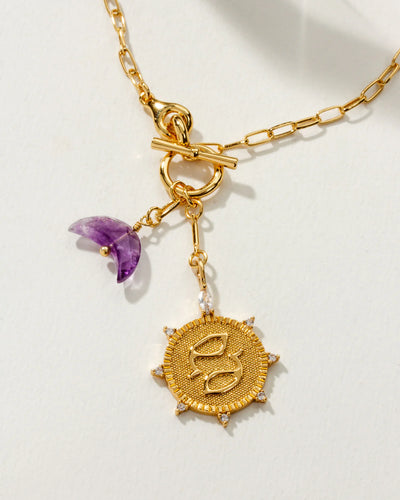 Luna Front Toggle Zodiac Necklace- Pisces