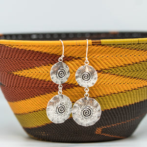 Nature coil Silver Earrings