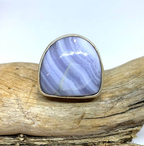 Blue Lace Agate Ring Size 10