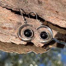 Star Sapphire crescent moon Earrings