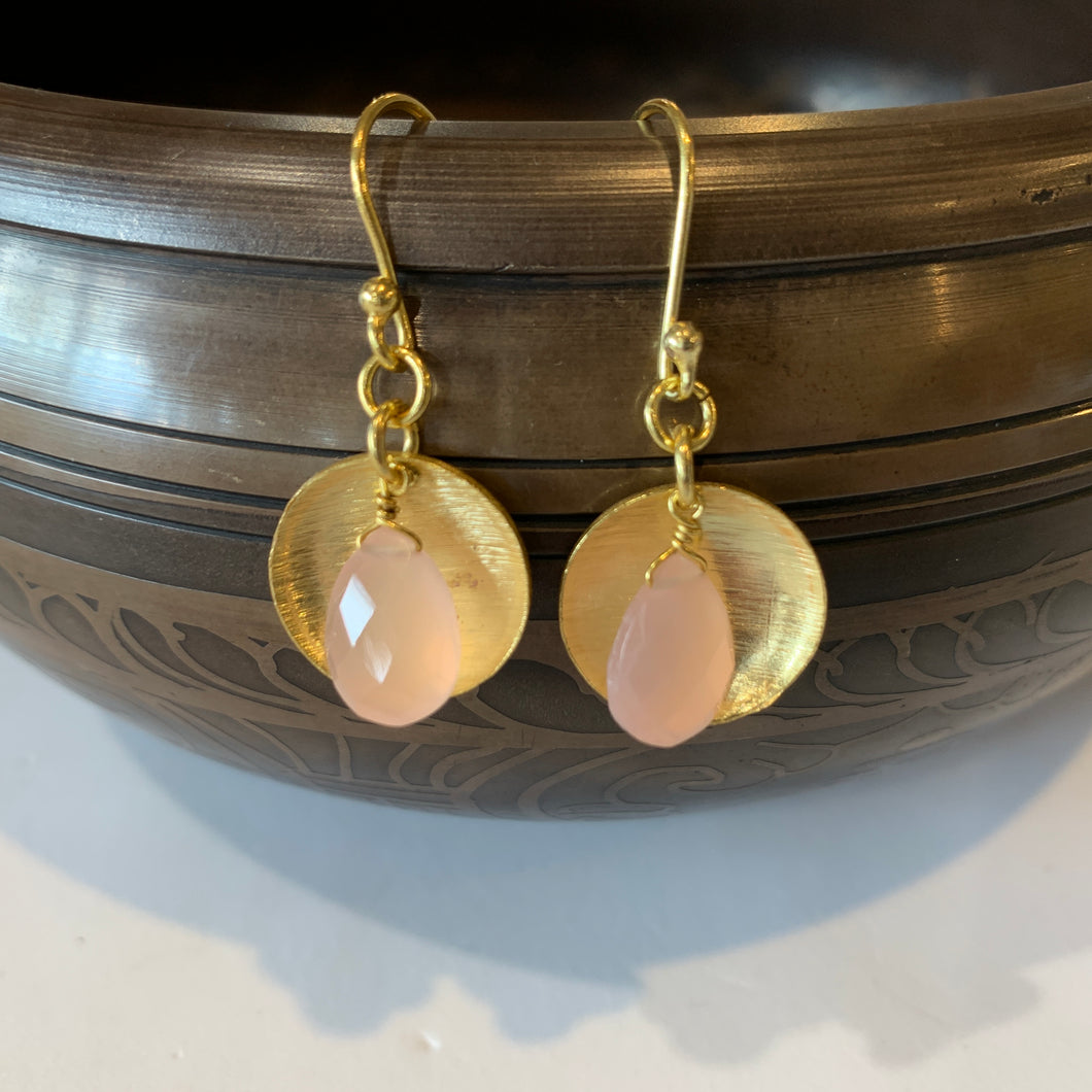 Chalcedony Gold Drop Earrings many colours
