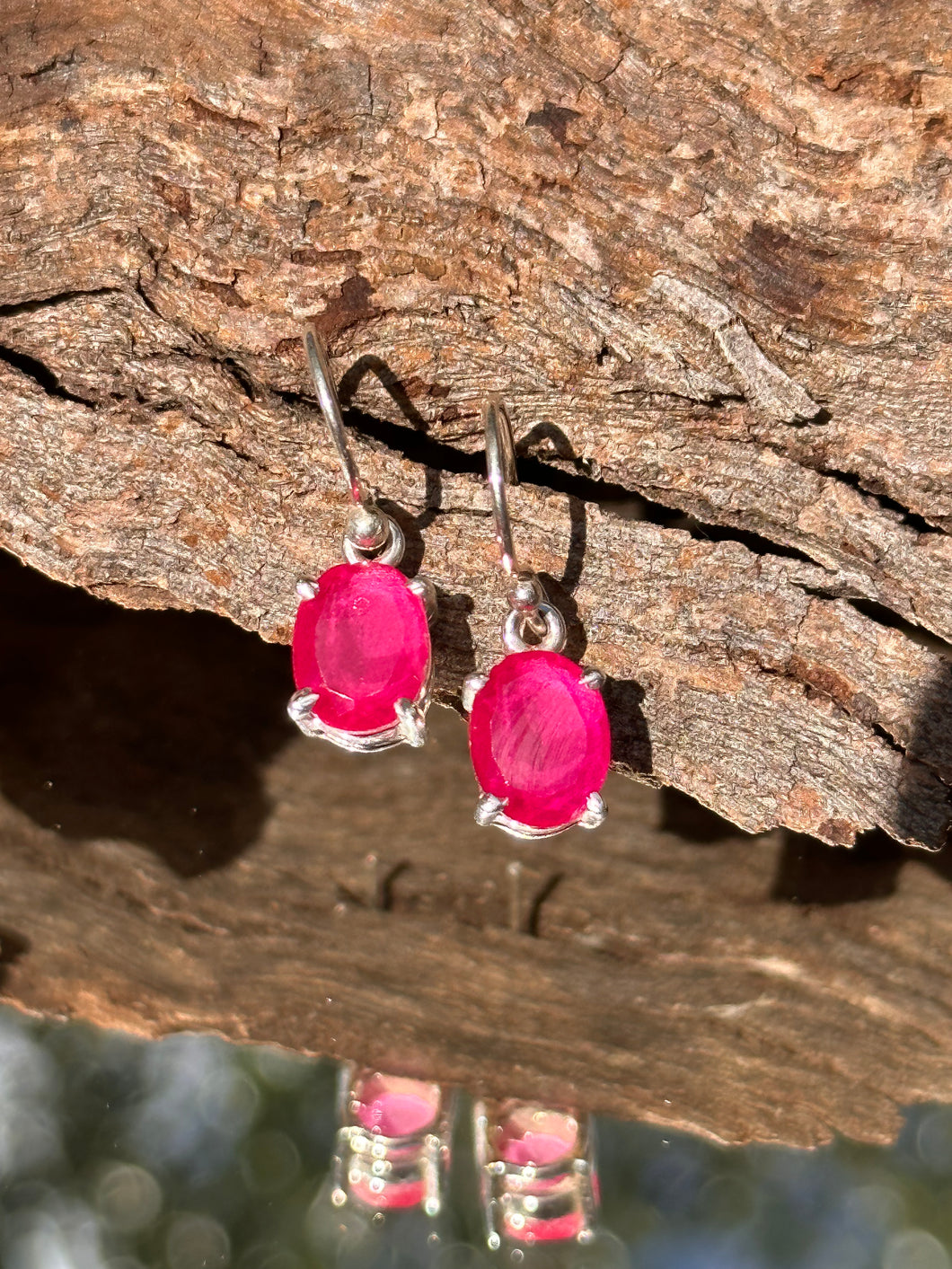 Ruby pink earrings